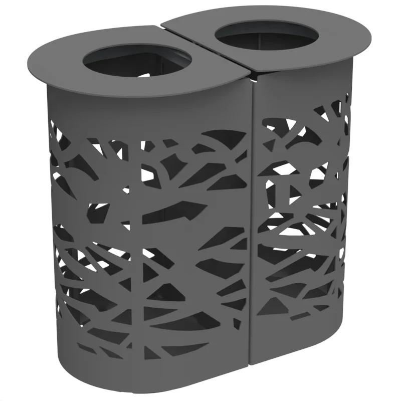 Graphic double stream litter bin
