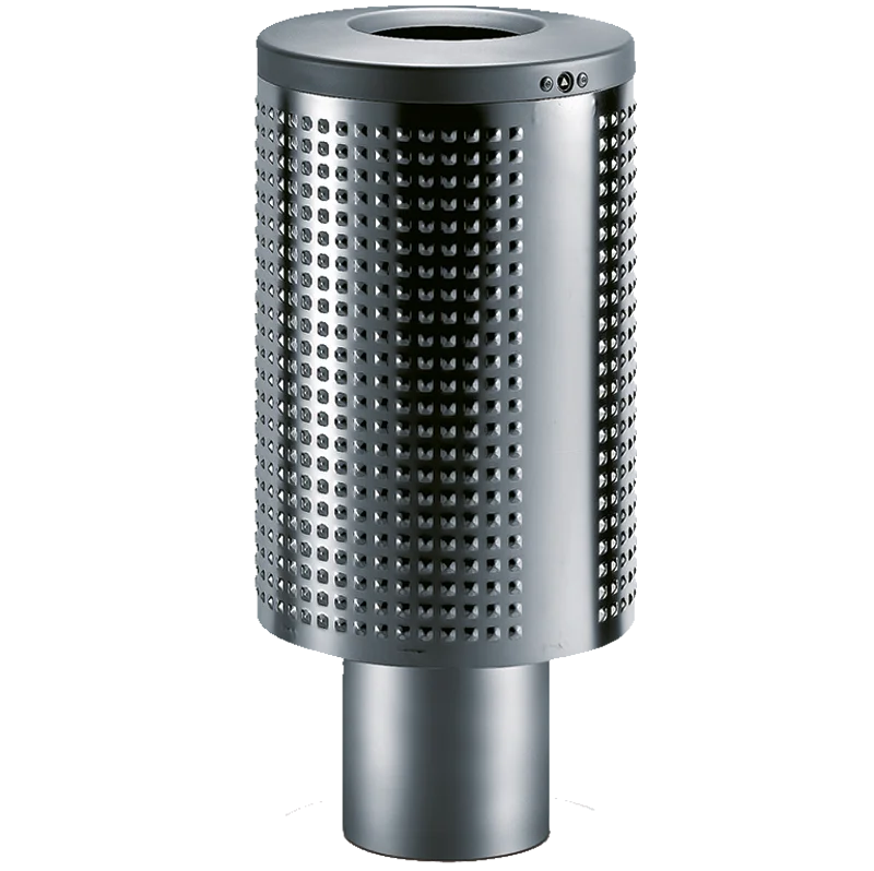 Round litter bin stainless steel 