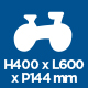 H400 x L600 x P144 mm