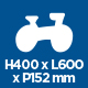 H400 x L600 x P152 mm