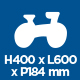 H400 x L600 x P184 mm