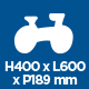 H400 x L600 x P189 mm