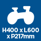 H400 x L600 x P217 mm