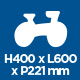 H400 x L600 x P221 mm