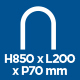 H850 x L200 x P70 mm