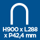 H900 x L288 x P42,4mm