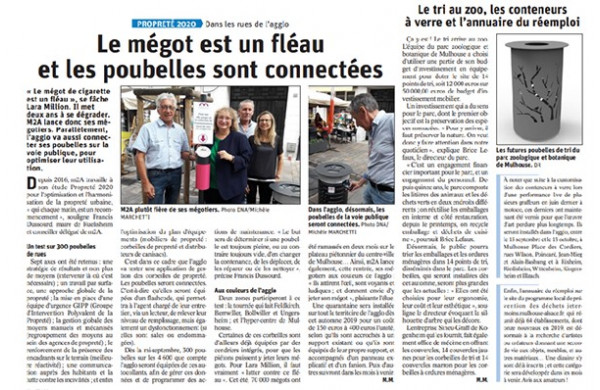Corbeilles connectées et mégotiers à Mulhouse (68) !